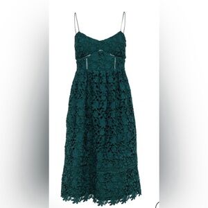 Club Monaco Emerald Green Floral Cocktail Dress